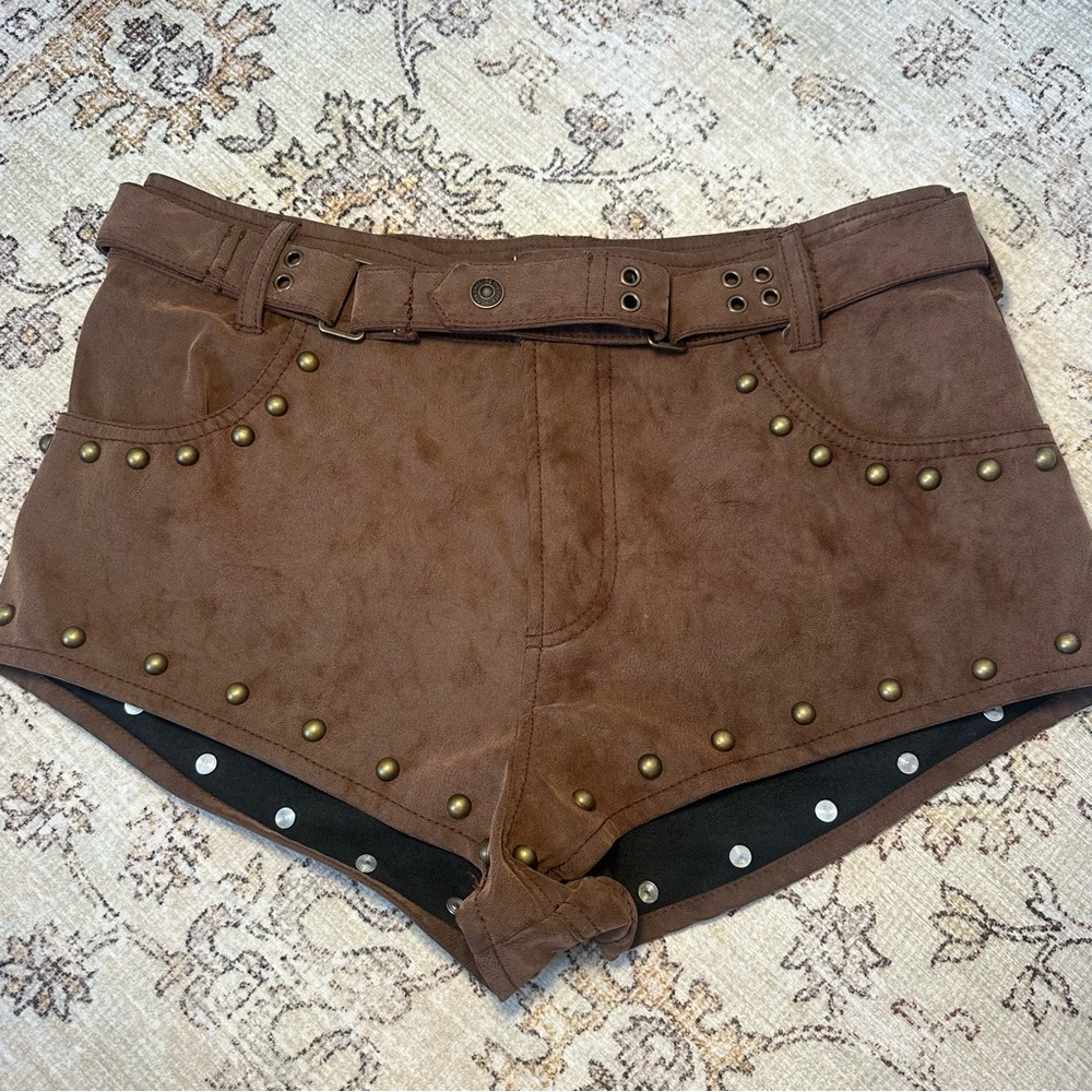 We The Free The Cool Kid Suede Micro Shorts Shaved Chocolate